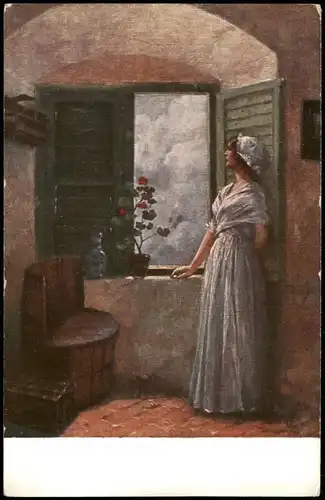 Tolnay: Várakozás. Erwartung Künstlerkarte: Gemälde / Kunstwerke 1917