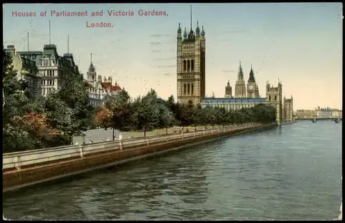 Postcard London Houses of Parliament/Parlamentshaus, Big Ben 1930