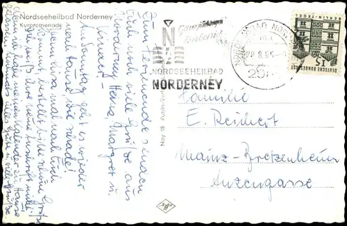 Ansichtskarte Norderney Kurpromenade 1965