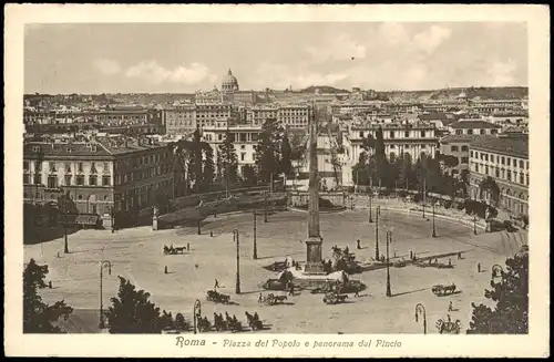 Cartoline Rom Roma Piazza del Popolo e panorama dal Pincio 1920