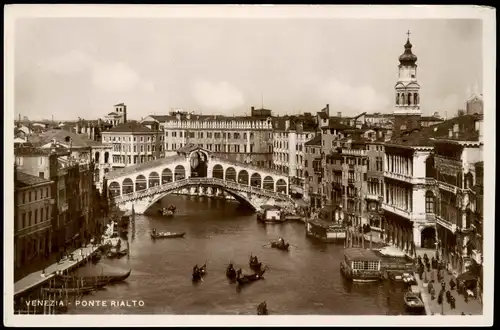 Cartoline Venedig Venezia Ponte di Rialto Brücke 1930