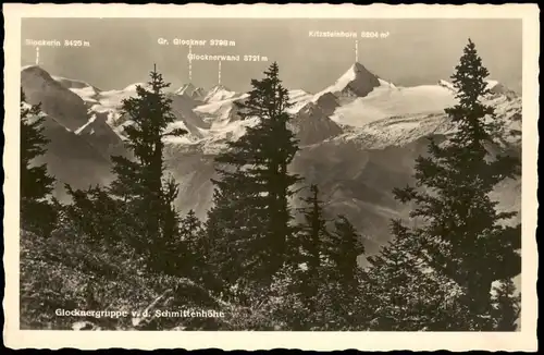 Zell am See Glocknergruppe v. d. Schmittenhöhe Berghotel Schmittenhöhe 1935