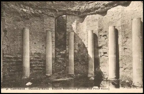 Postcard Karthago CARTHAGE Damous-el-Karita Rotonde Souterraine 1910