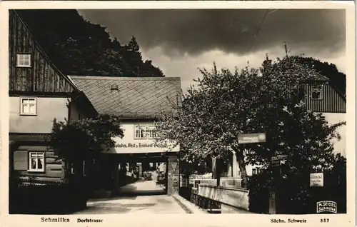 Ansichtskarte Schmilka Dorfstraße M. Seidel Schmilka 1935