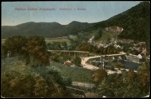 Ansichtskarte Bad Kreuznach Salinental und Brücke 1922