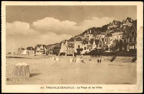 CPA Trouville-sur-Mer DEAUVILLE La Plage et les Villas 1920