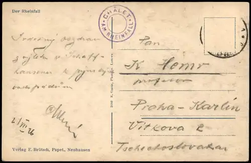 Ansichtskarte Neuhausen am Rheinfall Rheinfall Rhine Waterfall 1926