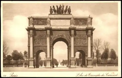CPA Paris Arc de Triomphe du Carousel 1920