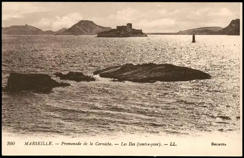 CPA Marseille Promenade de la Corniche Les Iles (contre-jour) 1910
