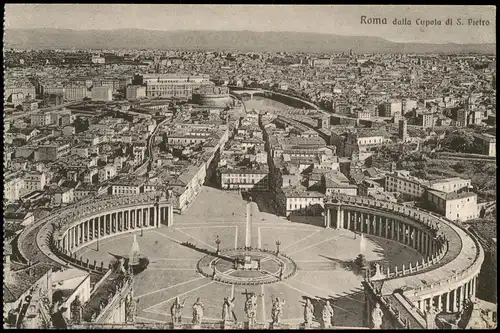 Cartoline Rom Roma Panorama dalla Cupola di S. Pietro 1920