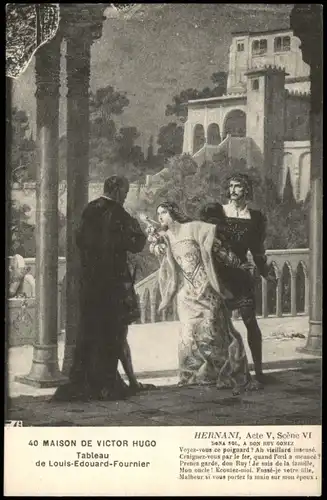 HERNANI, MAISON DE VICTOR HUGO Tableau de Louis-Edouard-Fournier 1910