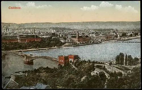 Ansichtskarte Koblenz Panorama-Ansicht 1917