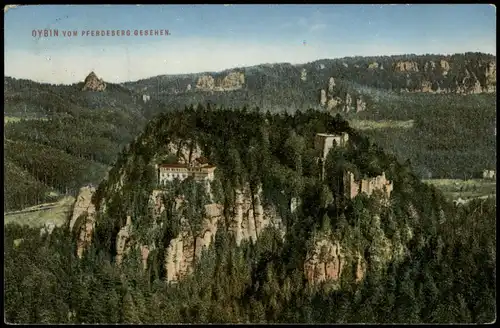 Ansichtskarte Oybin vom Pferdeberg gesehen. 1914