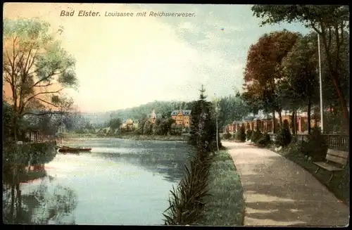 Ansichtskarte Bad Elster Louisasee mit Reichsverweser. 1913