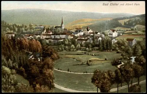 Ansichtskarte Bad Elster Stadt mit Albert Park 1911