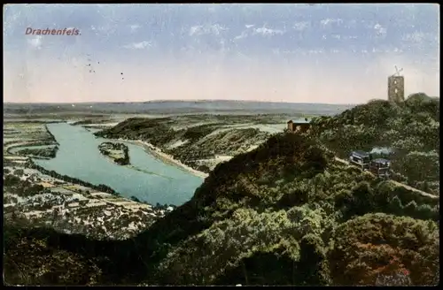 Ansichtskarte Königswinter Drachenfels - Blick auf den Rhein 1928