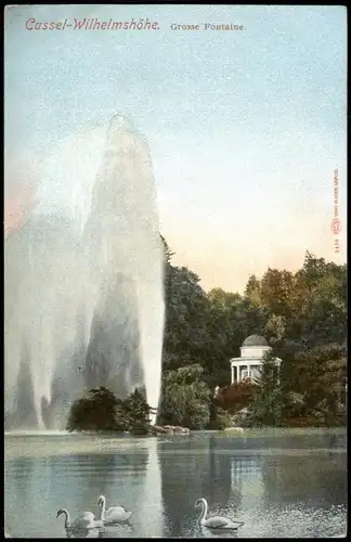 Ansichtskarte Bad Wilhelmshöhe-Kassel Cassel Grosse Fontaine. 1912