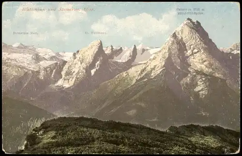 Ansichtskarte Berchtesgaden Watzmann u. Steinernes Meer - Gemälde 1933