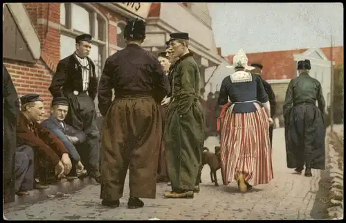 .Niederlande Folklore Niederlande Typen Trachten Männer Frauen Holland 1911