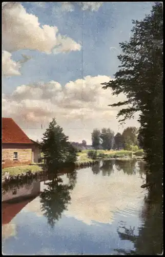 Ansichtskarte  Stimmungsbild: Dorf, Bach - Phhotochromie 1912