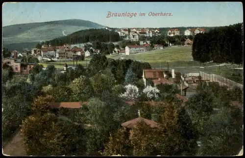 Ansichtskarte Braunlage Panorama-Ansicht; Ort im Oberharz 1912