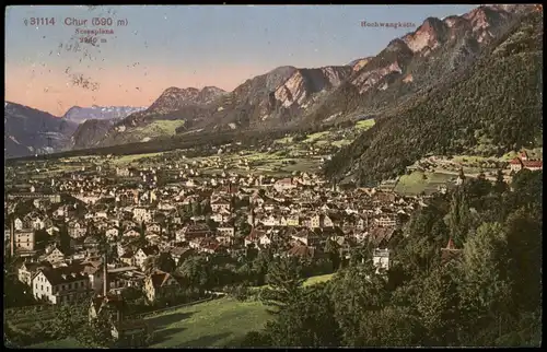Ansichtskarte Chur Panorama-Ansicht mit Hochwangkette 1917