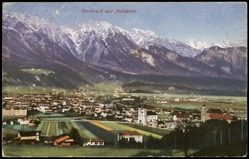 Ansichtskarte Innsbruck Panorama-Ansicht mit Alpen Nordkette 1927