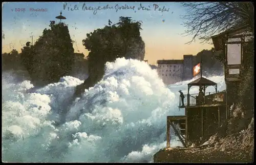 Ansichtskarte Neuhausen am Rheinfall Rhine River Falls Rheinfall 1921