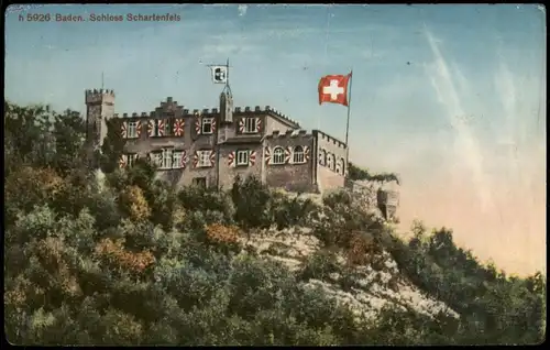 Ansichtskarte Baden AG Baden Schloss Schartenfels 1926
