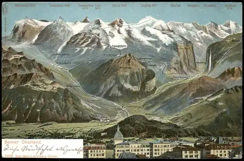 Ansichtskarte Berner Oberland Schweiz-Bern-Berner Oberland, Alpen Berge 1900