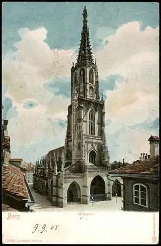 Ansichtskarte Bern (Schweiz) Berne Partie am Münster 1905