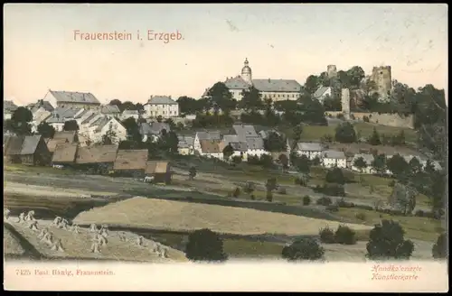 Ansichtskarte Frauenstein (Erzgebirge) Panorama-Ansicht 1905