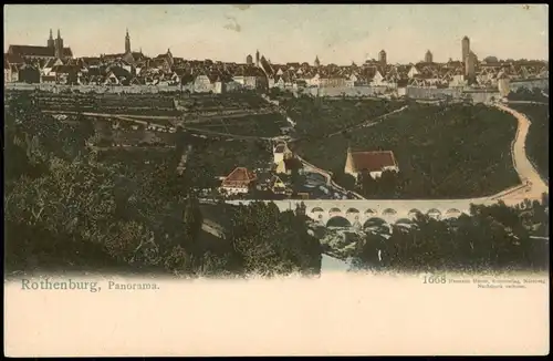 Ansichtskarte Rothenburg ob der Tauber Panorama-Ansicht, Totalansicht 1900