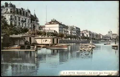 Ansichtskarte Genf Genève Le quai des Eaux-Vives 1910