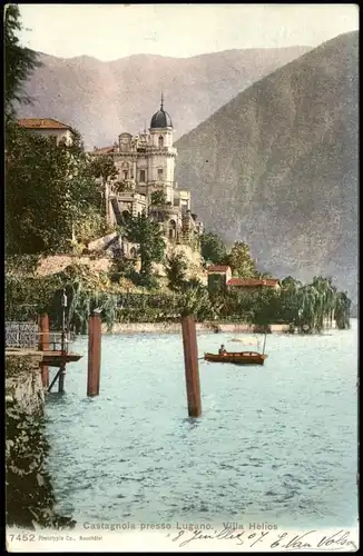 Ansichtskarte Lugano Castagnola presso Lugano Villa Helios 1907