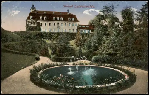 Ansichtskarte Lichtenwalde-Niederwiesa Schloß Lichtenwalde mit Park 1910