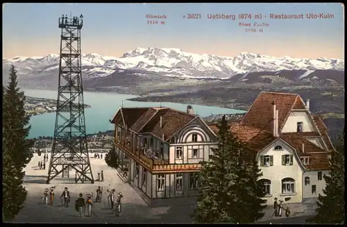 Ansichtskarte Zürich Uetliberg (874 m) - Restaurant Uto-Kulm 1913
