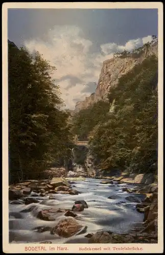 Thale (Harz) Bodekessel mit Teufelsbrücke. BODETAL im Harz. 1926