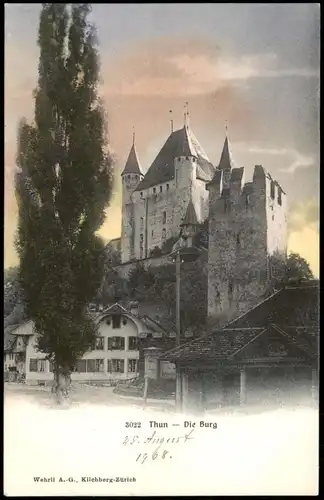 Ansichtskarte Thun Thoune Straßenpartie an der Burg - Stimmungsbild 1908