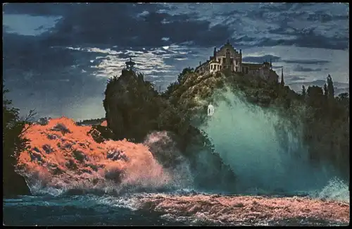 Ansichtskarte Laufen-Uhwiesen Rheinfall mit Schloss Laufen 1910