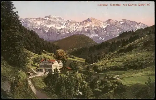 Ansichtskarte Schwende Umland-Ansicht Rossfall mit Säntis (2504 m) 1910