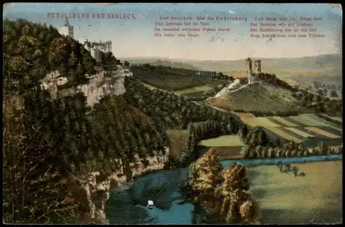 Ansichtskarte Saaleck-Bad Kösen RUDELSBURG UND SAALECK 1913