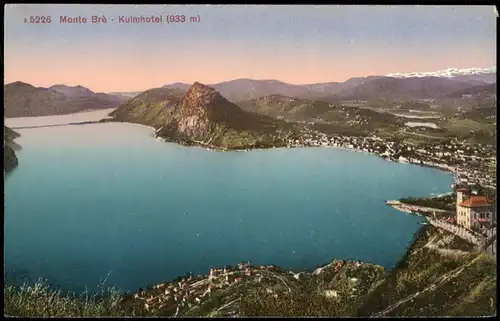 Ansichtskarte Lugano Monte Brè - Kulmhotel (933 m) 1910