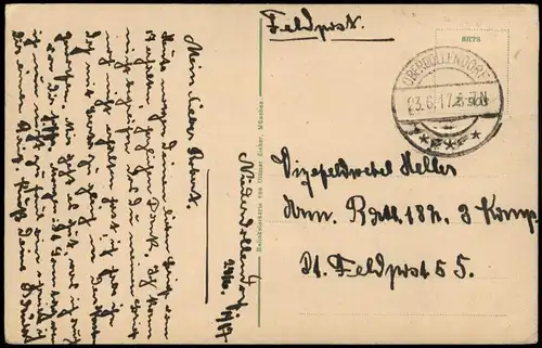 Ansichtskarte Königswinter Rhein Dampfer, Petersberg 1917   Feldpost
