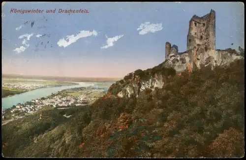 Ansichtskarte Königswinter Königswinter und Drachenfels 1914