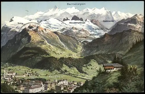 Ansichtskarte Innertkirchen Umlandansicht Engelberg Trübsee Jochpass 1911