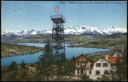 Zürich Uetliberg Blick auf den Zürichsee und die Glarneralpen 1930/0000
