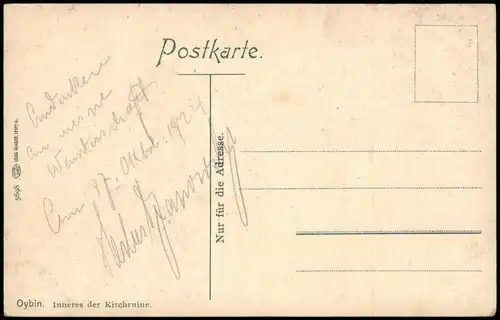 Ansichtskarte Oybin Inneres der Kirchruine Ruine Kirche 1910