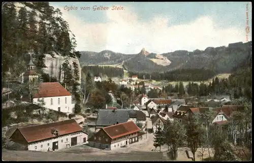 Ansichtskarte Oybin Panorama Ansicht vom Gelben Stein 1910