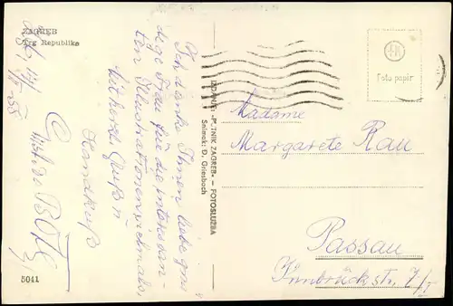 Postcard Zagreb Trg Republike 1956